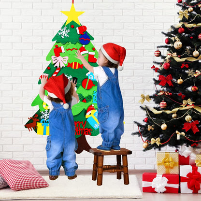 DIY Felt Christmas Tree-3.5 FT Wall Felt Christmas Tree Set for Xmas Gifts Home Door Wall Decoration