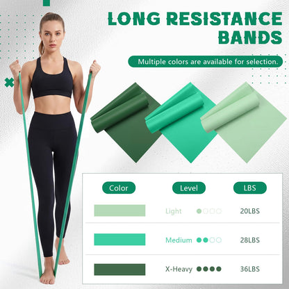 Shappy 10 Pack Resistance Bands, 5.4ft Long Exercise Band Bulk, Non-Latex Elastic Stretch Bands for Physical Therapy, Stretching, Rehab, Yoga, Pilates, Gym, Home Exercise(28 Lbs)