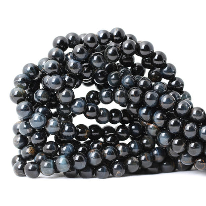 CHEAVIAN 45PCS 8mm Natural Blue Tiger Eye Gemstone Round Loose Beads for Jewelry Making DIY Findings 1 Strand 15"