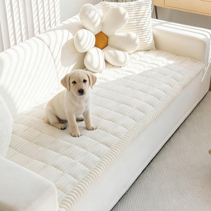 Mivnue Pet Couch Cover, Couch Covers for Dogs, Washable Dog Sofa Covers Couch Protector, Fuzzy Non Slip Couch Slipcover Pet Friendly (White, 27.6" x 59.1")