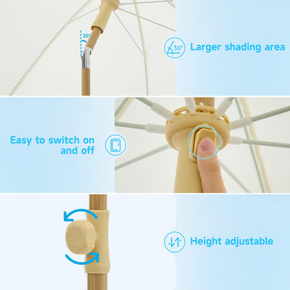 Kbrellaoutlets Patio Fringe Umbrella with UPF 50+ Protection,8 Ribs and Push Button Tilt,Outdoor Beach Umbrella For Garden, Courtyard,Pool,Outside