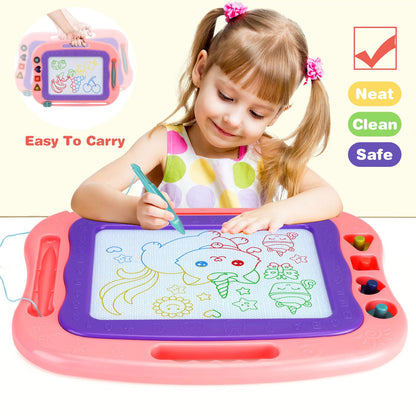 Wellchild Magnetic Drawing Board,Toddler Toys for Girls Boys 3 Year Old Gifts, Magnetic Doodle Board for Kids, Large Etch Magnet Sketch Doodle Pad, Christmas Easter Birthday Gifts for Kids