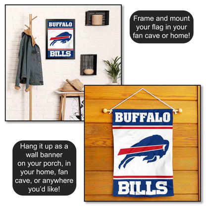 Buffalo Bills White Logo Garden Flag Double Sided Banner