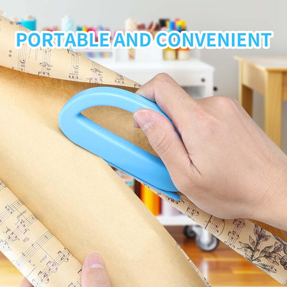 Dual Ended Wrapping Paper Cutter 2-Pack (4 Blades), Sliding Gift Wrap Cutter for Wrapping, Paper Cutting Tool for Christmas, Holidays, and Birthdays