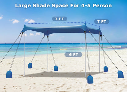 Gorich Beach Tent Sun Shelter with 8 Sandbags, UPF50+ Protection & Windproof Pop Up Beach Canopy Tent Sun Shade for Family, Travel & Camping, Easy Setup Canopy Umbrella