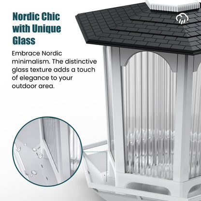 2 Pack Solar Bird Feeders for Outdoors Hanging - Attract Wild Birds & Cardinals, Elegant Minimalist Design, Garden Décor, Unique Gift