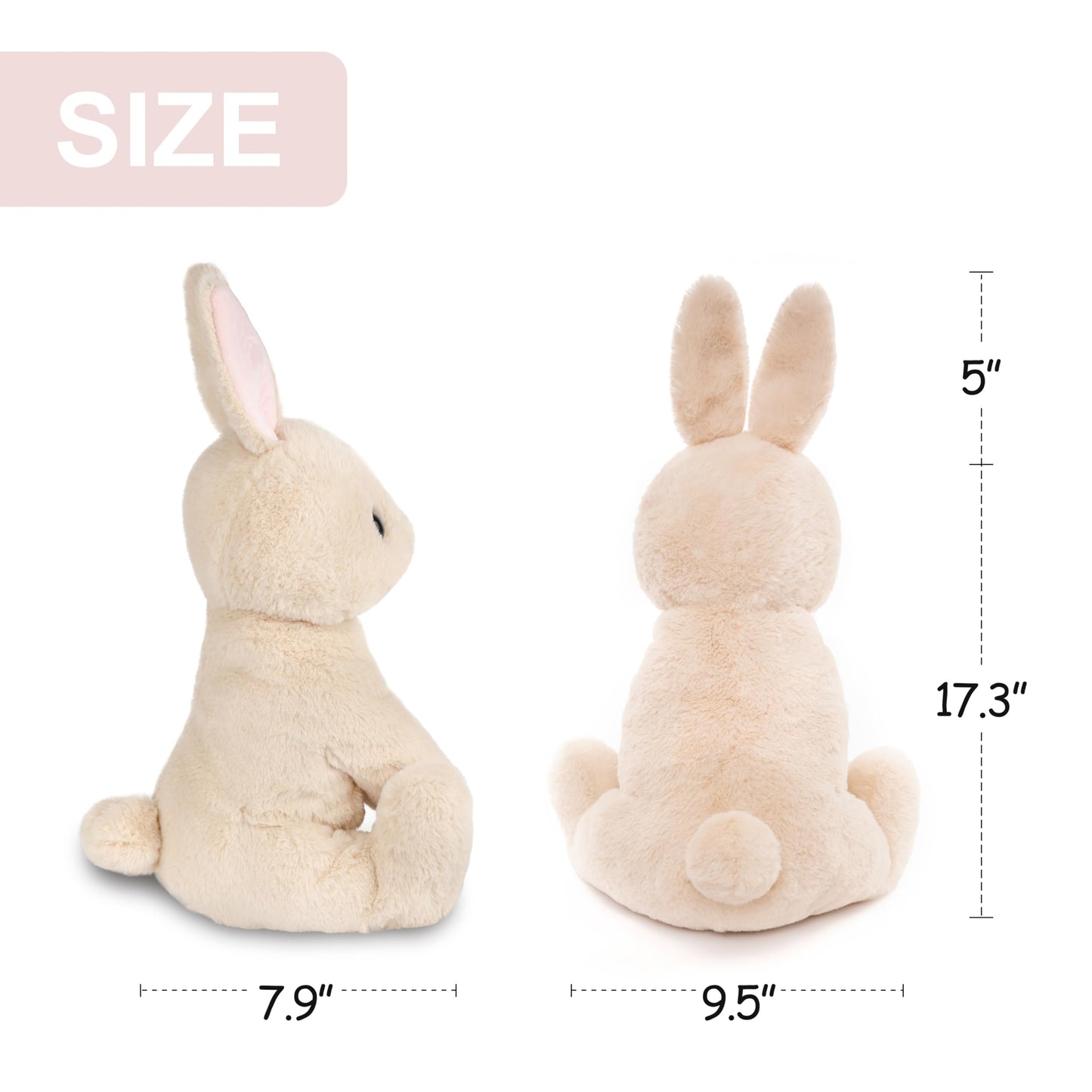 WEIGEDU 17.3-Inch Rabbit Bunny Stuffed Animal Plush Toy for Kids, Boys, Girls, Babies - Perfect Birthday, Easter, and Christmas Bedtime Gift