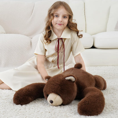 YGZE Weighted Bear Stuffed Animal Brown Bear Plush Toy 24 Inch 4 Pound Soft Fur Long Arms Hugging Toy Cozy Gift for Kids Adults Christmas and Birthdays