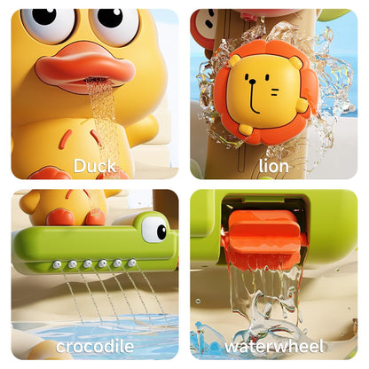 OR OR TU Bath Toys Bathtub Toys for Baby Toddler Waterfall Spinning Gears 4pcs Wind-up Swimming Bath Toy No Battery Water Toy for Kids 18M+