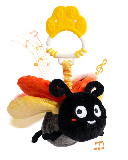 Jollybaby Musical Flying Ladybug Toy - Car Seat, Stroller, Crib & Play Gym Hanging Toys for Baby 0-6-12-24 Months, Tummy Time Sensory Music Toy for Infant Boys and Girls Gifts