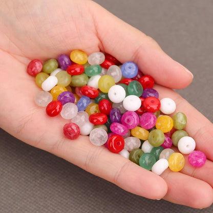 BONNY BOXX 1 Strand Natural 5 * 8mm Mulitcolor Rondelle Beads, Natural Abacus Disk Stone Beads Loose Spacer Gemstone for DIY Bracelet Necklace Jewelry Making