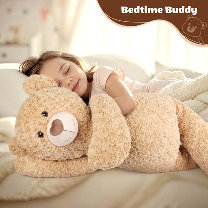 SuzziPals 43 inch Giant Teddy Bear Stuffed Animal, Lifelike Stuffed Animals for Stress Relief & Companion, Extra Soft Fluffy Big Plushies Hugging Pillow, Jumbo Teddy Bears Gifts for Kids Adults