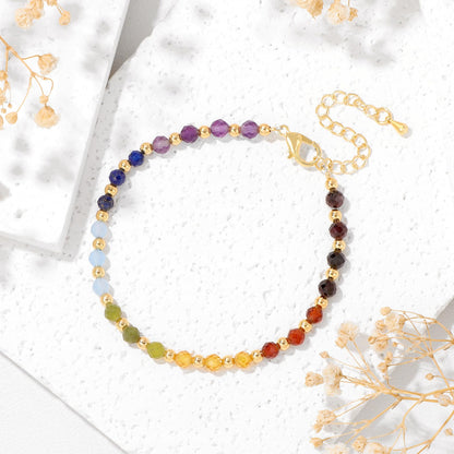 GolbalJew Tiny Crystal Beads Bracelet Colorful Natural Stone Adjustable Link Bracelet for Women Trendy Jewelry Gift