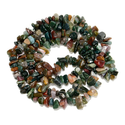 jodaying 5-8mm Natural Indian Agate Gemstone Chips Healing Gravel Bracelets Necklace Kit Irregular Tumble Stone Beads DIY Crafts Design Jewelry Making 32"