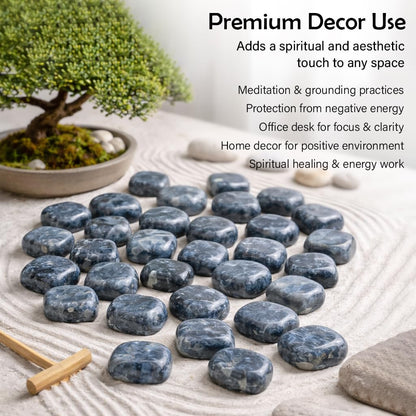Crocon® 1LB Larvikite Tumbled Stones and Crystals bulk 2000+ Carats Natural Crystal Kit for Reiki Healing Crystal Polished, Tumble Stones, Chakra Balancing, Reiki Gift, Home Decor Size : 2025 mm"