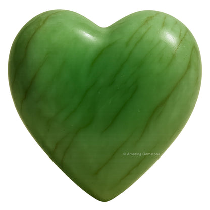 Amazing Gemstone Light Green Aventurine Crystal Heart Palm Stone - Pocket Massage Worry Stone for Natural Body Chakra Balancing, Reiki Healing and Crystal Grid