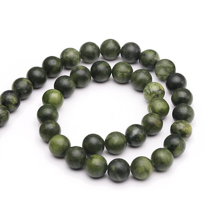 Youngbling Natural Jade Beads for Jewelry Making,8mm Green Jade Polished Round Smooth Stone Beads,Genuine Real Stone for Bracelet Necklace 15 Inch(Green Jade,8mm)