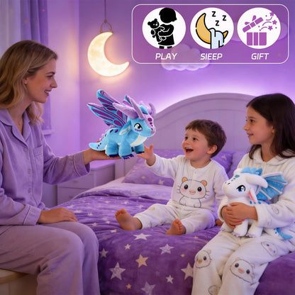 Mejglrc Wings Dragon Plush - Wings Dragon Plush Pillow Toy - Kawaii Pterosaur Plushie - Soft Flying Dragon Hugging Pillow for Kids Boys Girls (Coffee)