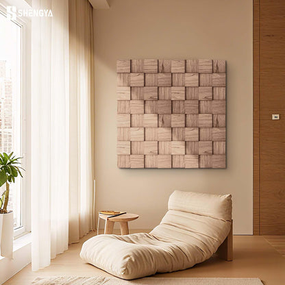 SSHENGYA 6-Pack Art 3D Wall Panels, Wood Textured Wall Panels, 15.7"×15.7" Modern Wall Panels for Interior Wall Decor, Living Room, Bedroom, Home Decor