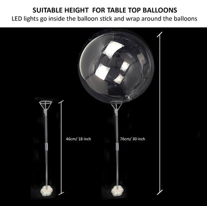 Lightsfever warm white 6pc LED Light up Balloon with sticks, stands and batteries, Table top centerpieces for party, Thanks giving, no helium required DIY Kit (warm white)