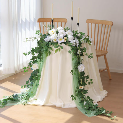 Mizii 2 Strands Artificial Vines Ivy Garland 79" Fake Vine with Silk Green Leaves Faux Hanging Plants Greenery Decoration for Outdoors Party Wedding Indoor Mantle Bedroom Home Decor (Ivy)