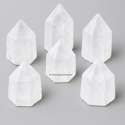 Amazing Gemstone Apophyllite Crystals and Healing Stones Mineral Specimen Set of 6 - Premium Semi Precious Gem Stones - Healing Crystals Geodes Clusters for Meditation, Chakra Balance (S)