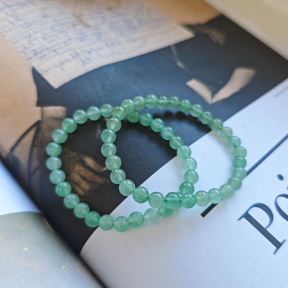 CHCCOYE 6mm Natural Healing Gemstone Bracelet Handmade Yoga Stretch Elastic Bracelet Stress Relief Crystal Jewelry for Men and Women (6mm, Green Aventurine)