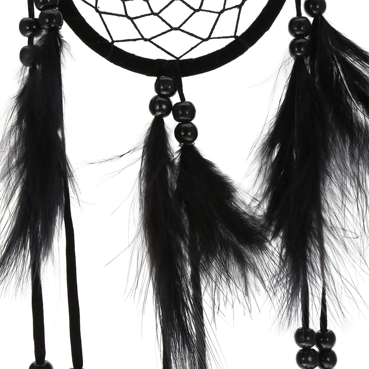 Handmade Large Wood Beads Dream Catcher Dreamcatcher Craft Hanging Pendant Ornament Gift for Living Room Home Decoration Wedding and Festivals (Black)