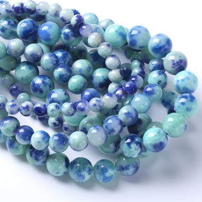 36pcs 10mm Natural Blue Green Persian Jade Stone Beads for Jewelry Making Round Loose Spacer Beads DIY Bracelets Necklaces 15" (10mm, Blue Green Jade)