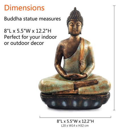 Buddha Statue for Home Decor.12" Buddha Statue (The Moment of Enlightenment) Meditation Buddha,Collectibles and Figurines,Yoga Zen Decor,Spiritual Living Room Decor,Hindu and East Asian Décor