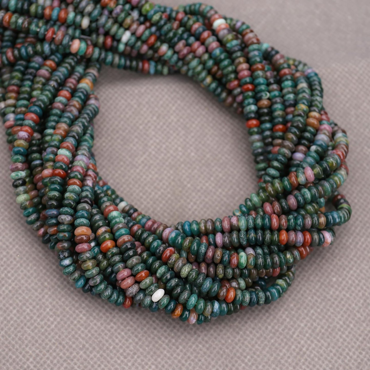 BONNY BOXX 150PCs Natural 2 * 4mm India Agate Rondelle Beads, Natural Abacus Disk Stone Beads Loose Spacer Gemstone Beads for DIY Bracelet Necklace Jewelry Making
