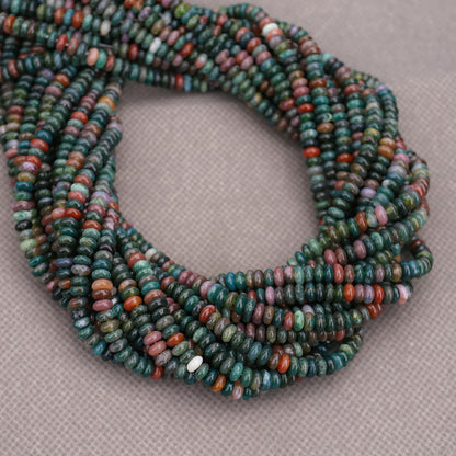 BONNY BOXX 150PCs Natural 2 * 4mm India Agate Rondelle Beads, Natural Abacus Disk Stone Beads Loose Spacer Gemstone Beads for DIY Bracelet Necklace Jewelry Making