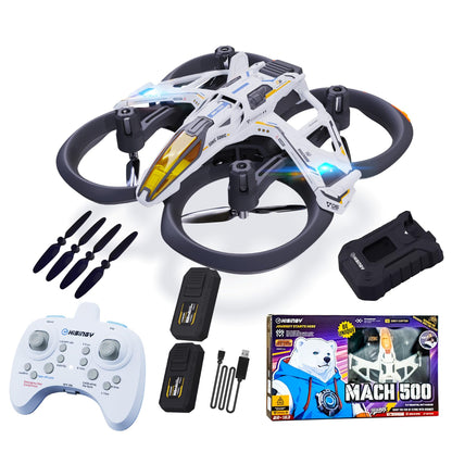 HISINGY MACH 500 Toy Drones for Kids,2 Batteries,High Efficiency Battery Charger(Within 25 mins) and Spare Propellars, Mini Micro Nano Indoor RC Quadcopter for Age 8-12 10-15 12-14