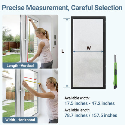 Lovepea Pure Frosted Glass Window Privacy Film 24 Hour Two Way Privacy, Removable, Static Cling, Ideal for Privacy scenarios Such as Home Office Doors and Windows (17.5 x 78.7 Inch)