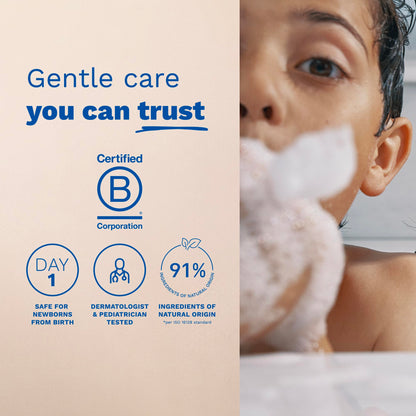Mustela Baby Multi-Sensory Bubble Bath with Natural Avocado – Biodegradable Formula & Tear Free - from Birth on - 6.76 oz.