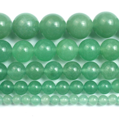 Cynbpm Natural Stone for Jewelry Making Gemstone Green Round Loose Beads Aventurina Verde Piedra Real Jade Crystal for Bracelets Necklace 6mm