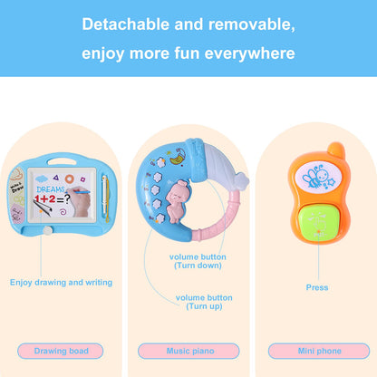 Cuterabit 2 in 1 Sit to Stand Baby Walker with Music and Light, Push Toys for Toddlers 1-3 for Learning to Walk, Baby Walking Toys 6 to 12 Months for Infants Babies Toddlers Boys Girls