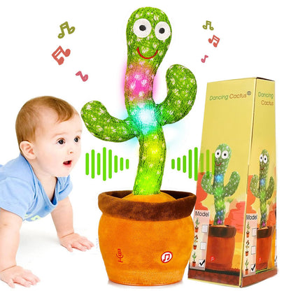 Dancing Talking Cactus Toy, Baby Singing Recording Mimicking Cactus Toy, Repeats What You Say, Musical Interactive Infant Toddler Toys for 1 Year Old Boys Girls, Baby Easter Basket Stuffers Gifts