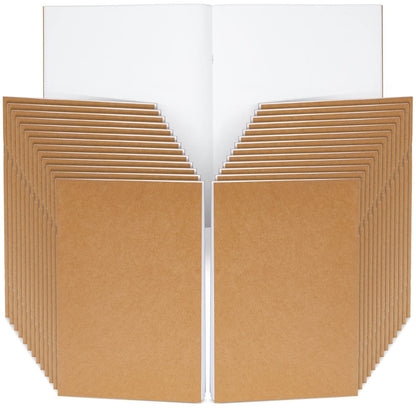 Paper Junkie Journaling Notebooks - 24 Pack, 8.5 x 11 In, Brown, Soft Cover - Blank Unlined Kraft Paper Sketchbooks & Writing Journals Bulk for Sketching & Note Taking