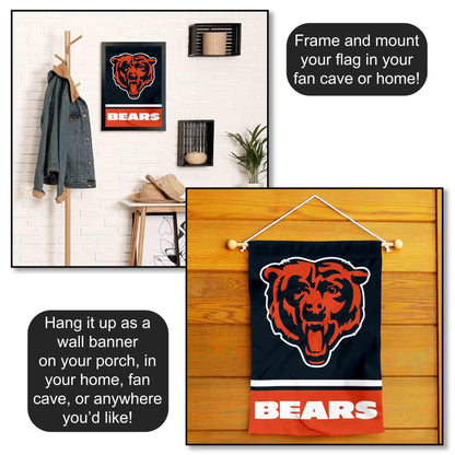 Chicago Bears Bear Head Logo Double Sided Garden Flag