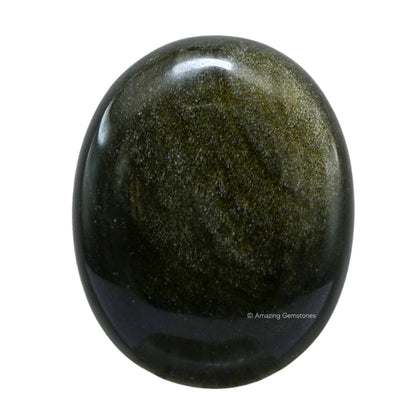 Amazing Gemstone Golden Sheen Obsidian Crystals and Healing Stones - Large Palm Stone Crystals Piedra - Crystal for Good Luck, Positive Energy, Meditation - Unique Stocking Stuffers, Gifts for Women
