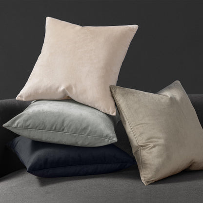 Phantoscope Pack of 2 Velvet Decorative Throw Decorative Pillow Cover Soft Solid Square Cushion Case for Couch Taupe 20 x 20 inches 50 x 50 cm