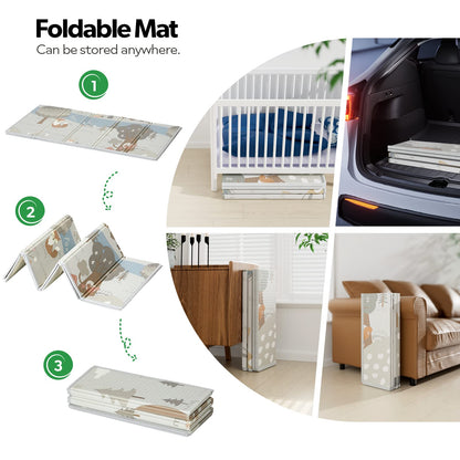 Fodoss Baby Playpen with Mat, Small Play Pen(47x47inch), for Babies and Toddlers, Pen Apartment, Yard Baby, Fence Area Playyard Activity Center (Dark Gray)