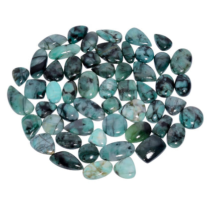 Natural Green Emerald Gemstone- Healing Crystals for DIY Jewelry Making -Loose Natural Cabochon -Perfect for Crafting Unique Jewelry Designs Gift for Her, Mother and Wife (5 pcs, 25-35 mm)