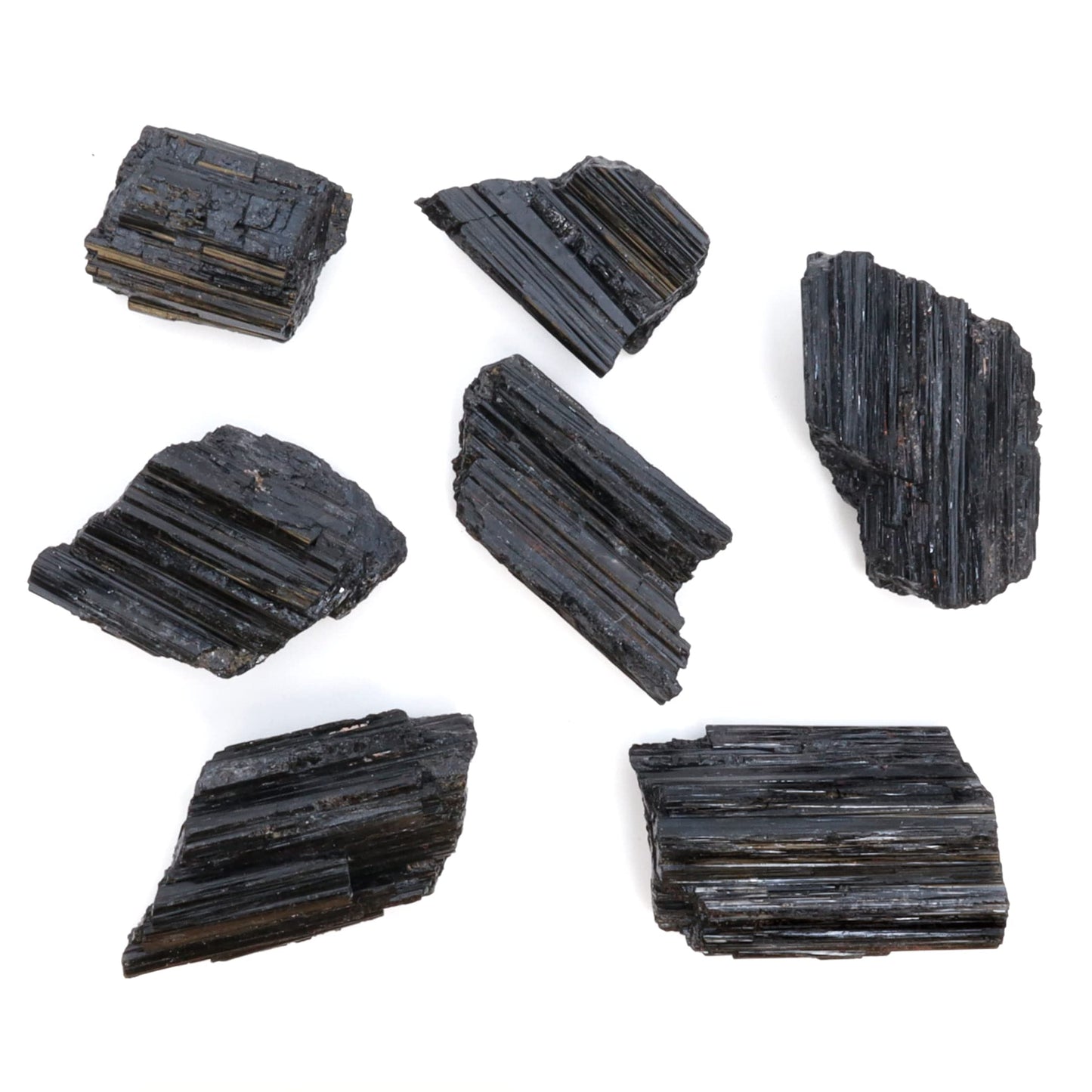 DANCING BEAR Black Tourmaline Crystals Bulk (1/2 LB Large Pieces) with Information Card, Rough Raw Natural Stones for Good Vibes, Reiki Energy, Made in USA