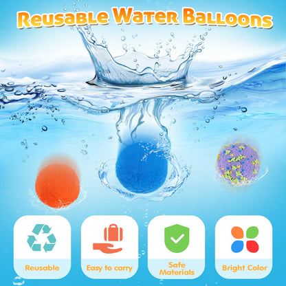 AOSPHYS 20Pcs Reusable Water Balloons + 4 Flower Water Balloons with 2 Bows and Arrows Sets + 2 Slingshots Launcher, Pool Beach Water Fight Equipment for Boys and Girls, Summer Toys for Kids Ages 3-12