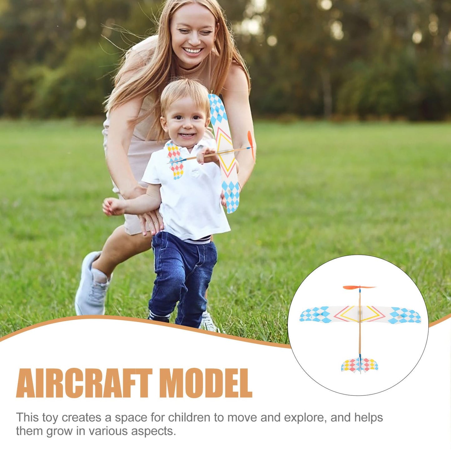 TOYANDONA 10Pcs Rubber Band Powered Airplane Model Glider Planes Airplane Birthday Party Favor Plane Indoor Outdoor Toys for Kids Children (Random Style)