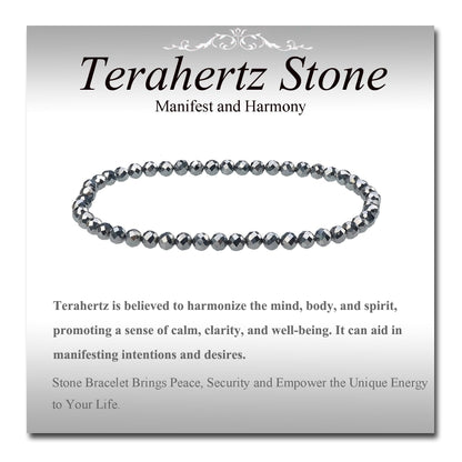 MASSIVE BEADS Natural Genuine Gemstone Beads Healing Crystal Chakra Reiki Jewelry Faceted Round Beads Bracelets (Terahertz Stone, 3mm)