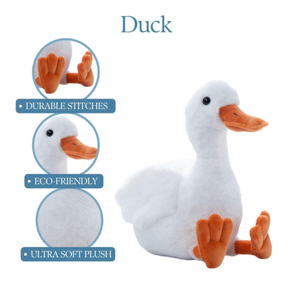 The Petting Zoo Duck Stuffed Animal Plushie, Gifts for Kids, Wild Onez Farm Animals, Duck Plush Toy 12 inches