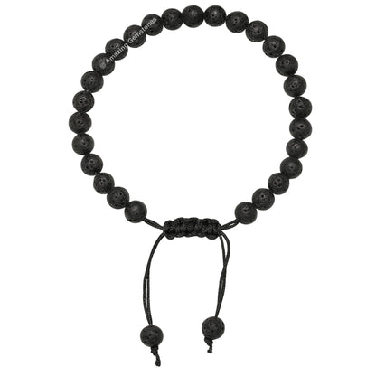 Amazing Gemstone Lava Stone Bracelet for Women Men's Gifts - Protection Healing Crystal Bracelet - 6mm Gemstones Beaded Adjustable Bracelet Pulseras Para Hombres Mujer Stocking Stuffers